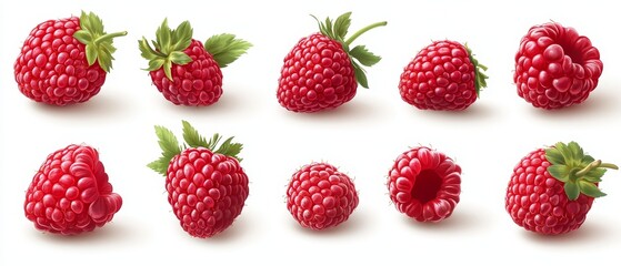 Raspberries. Raspberries on white background
