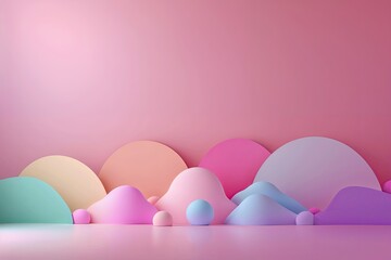 Soft Pink Gradient Background Featuring Vibrant Colorful Light Effects