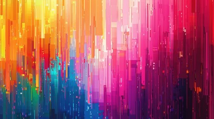 Vibrant abstract art with colorful vertical lines