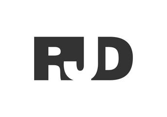 RJD logo design. Initial letter R J D bold font style for tech startups, consulting, corporate branding. Creative company name, headlines typography identity, trendy logotype.