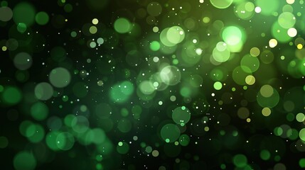 Abstract green bokeh lights background