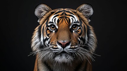 Fototapeta premium Majestic Tiger Portrait Against Dark Background