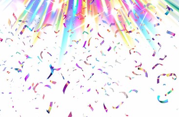 Fototapeta premium Colorful confetti celebration with vibrant lights