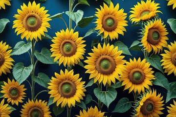 Fototapeta premium Bright Sunflower Wallpaper for Colorful Home Decor Ideas