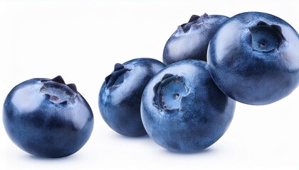 Obraz premium falling blueberries isolated on white background with a clipping path