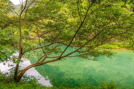 Shangjiding Lake in Xiaoqikong scenic spot, Libo County, Guizhou Province, China