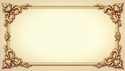 An elegant vintage-style certificate with an ornate gold frame featuring intricate floral and baroque-style flourishes on corners