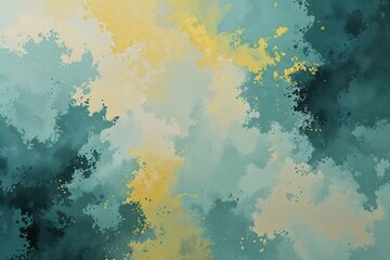 Fototapeta premium Soft Teal and Yellow Minimalist Abstract Canvas Background Design