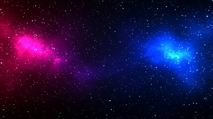 Fototapeta premium Cosmic Nebulae Pink and Blue Stellar Cloudscape