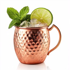 Refreshing Moscow Mule in Copper Mug: The Ultimate Summer Cocktail Recipe with Mint, Lime, and Ice Cubes for Chic Presentation