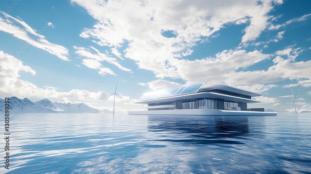 Aufkleber floating renewable energy hub integrating wind and solar technologies for sustainable energy solutio