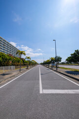沖縄糸満の直線道路