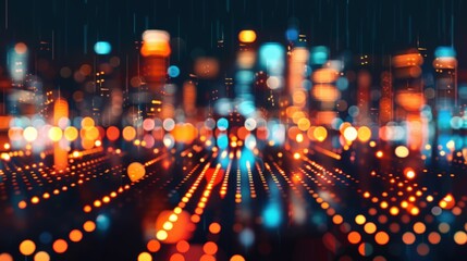 Abstract city lights in vibrant colors at night