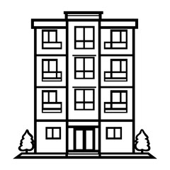 Simple apartment building logo linear architecture illustration design vector