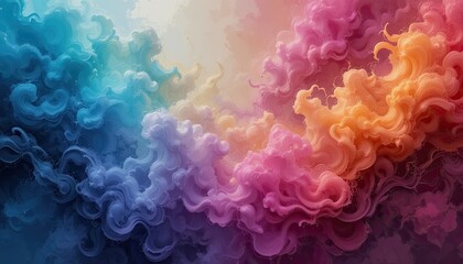 Obraz premium Artistic perspective colorful swirls in digital form
