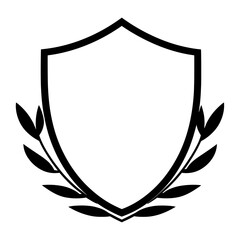 Simple badge outline icon linear emblem shield design vector