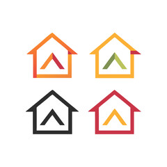 Obraz premium Home button icons set. Home page icon. Simple house symbols. Building icon. Vector illustration. House icons set. Isolated outline house pictogram. Transparent estate symbol. Home sign in black. Real 