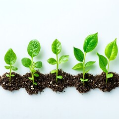 Naklejka premium Growing Plants Stages Development Sequence