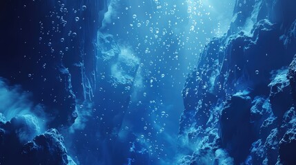 Obraz premium Mysterious underwater scene with bubbles