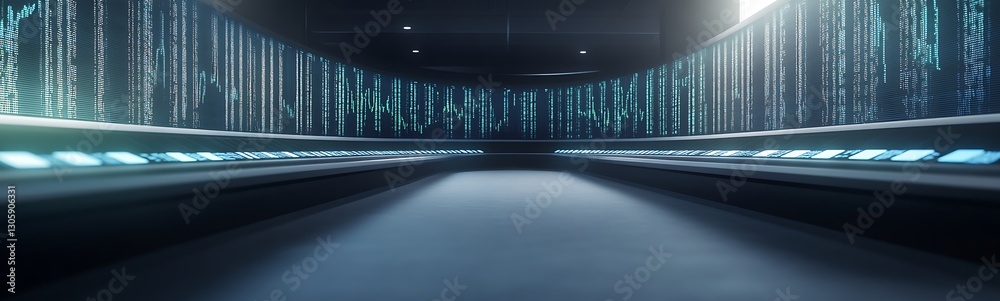 Poster futuristic ai-powered financial advisor concept featuring a holographic display.