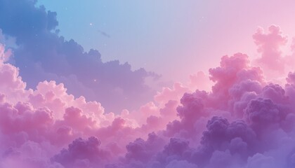 Fototapeta premium Vibrant sunset clouds serene sky digital art tranquil atmosphere wide perspective dreamy concept