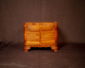 vintage furniture nightstands chests of drawers on gray background