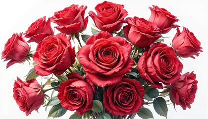 Obraz premium Celebrating love red roses bouquet floral arrangement studio close-up romance