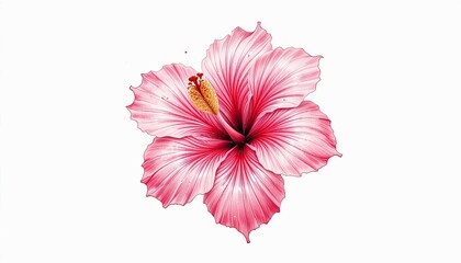 Delicate hibiscus flower nature illustration botanical close-up beauty