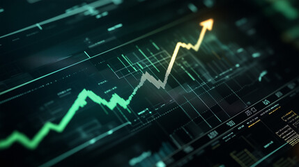Abstract Financial Growth Chart Showing Upward Trend and Data Analysis
