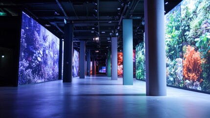 Immersive Multimedia Gallery  Vibrant Nature Video   Image Walls