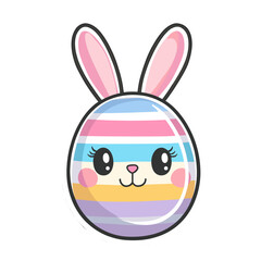 Fototapeta premium Easter egg cartoon easter pastel vector