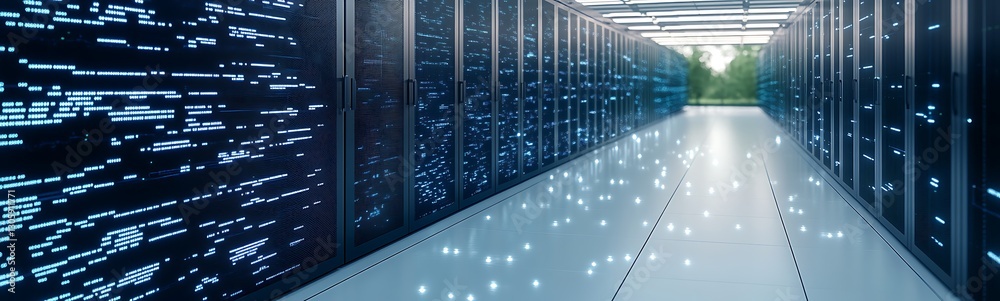Aufkleber futuristic economic supercomputer concept with ai-driven finance themes.