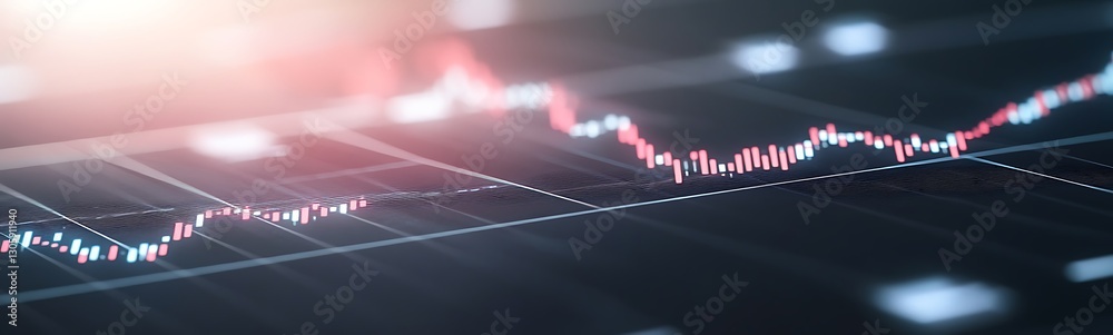 Poster futuristic economy dashboard image featuring glowing financial elements suitable for digital project