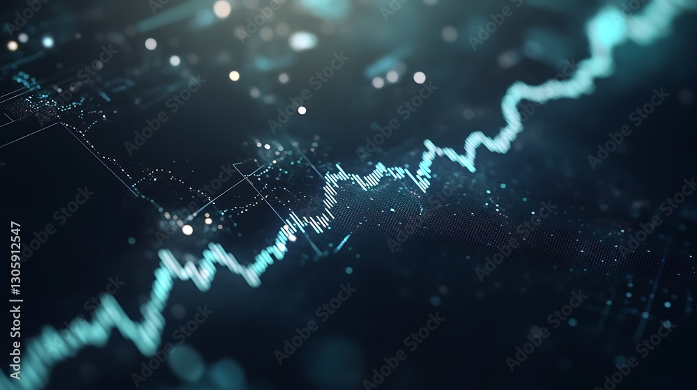 Poster futuristic economy dashboard featuring interconnected ai elements in a visually engaging design.