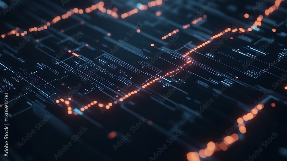 Poster Futuristic AI-driven economy dashboard image showcasing interconnected data visualizations and technology.