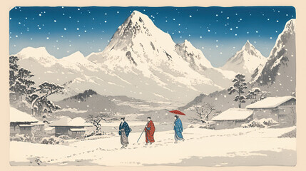 浮世絵（Ukiyoe）／旅・雪景色