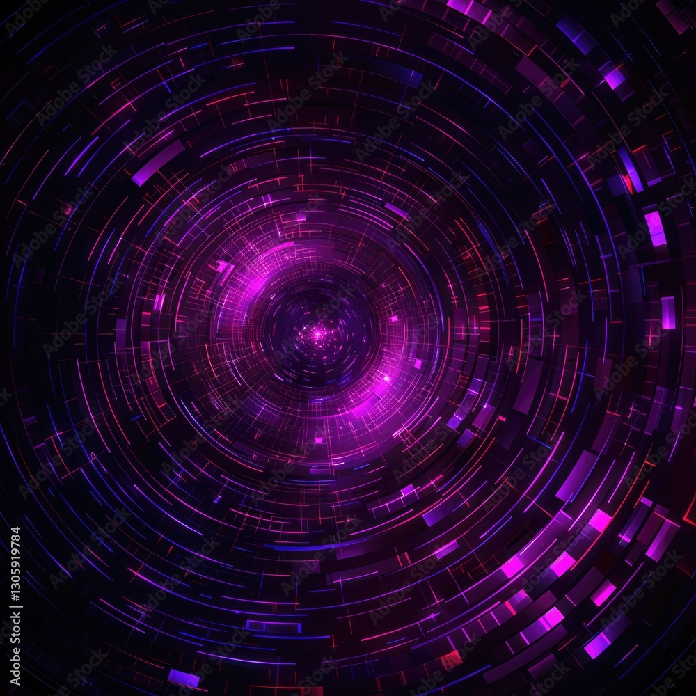 Poster abstract representation of higher dimensional space with vibrant color patterns