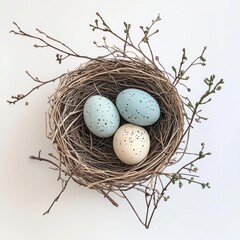 Obraz premium Cute egg in bird nest in Spring