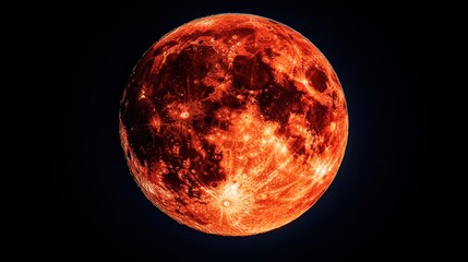 Obraz premium Red Moon in Dark Night Sky