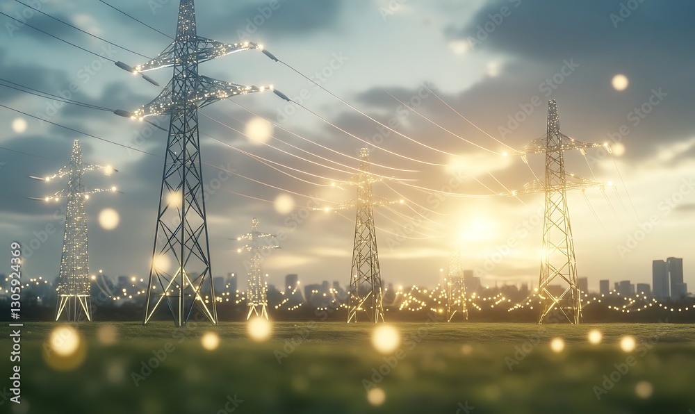 Poster ahmadwahyuutomo776@gmail.com Futuristic smart city design featuring AI and renewable energy technologies.