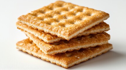 Stacked Crackers on White Surface