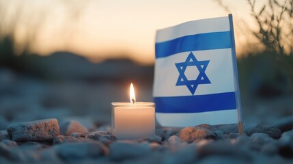 Honor of independence: Yom Haatzmaut, jewish tradition, israel emblem, national celebration, vibrant festivity, proud citizens, collective joy, patriotic unity, symbolic representation.
