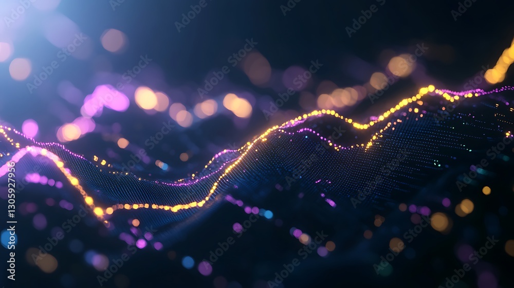 Poster ahmadwahyuutomo776@gmail.com Futuristic stock market visualization image featuring cyber-enhancements and dynamic design elements.