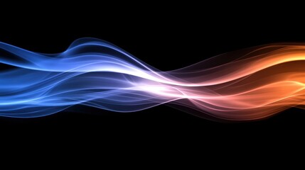 Obraz premium A vibrant wave of smoke in various colors against a dark background.