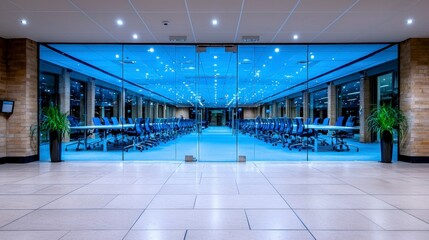 Obraz premium Modern Office Conference Room Glass Walls Meeting Room Business Interior Design