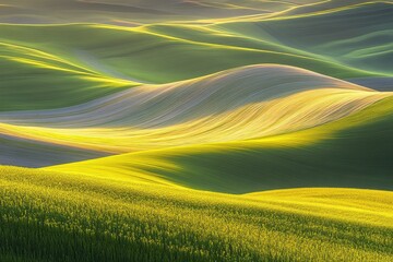 Obraz premium Aerial view of a lush green field featuring a solitary tree in the background.