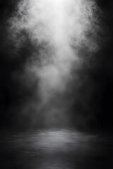 Fototapeta premium Black, dark and gray abstract cement wall and studio room , interior texture for display products. wall background.