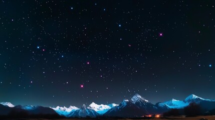 Fototapeta premium Majestic Night Sky Starry Mountainscape Celestial Wonders