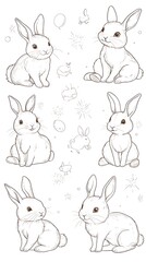 Cute Rabbits Coloring Pages