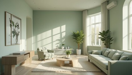 Fototapeta premium Modern living room a bright and cozy retreat